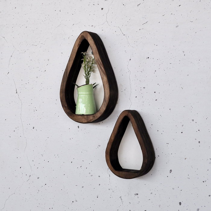 Hanah Home Raf292 Estantería Decorativa de Madera (Set de 2 Tamaños)
